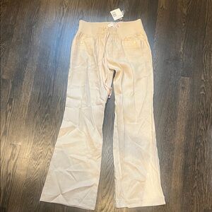 NWT NEW Women’s G by Guess Linen Beige Wide Leg Pants size M